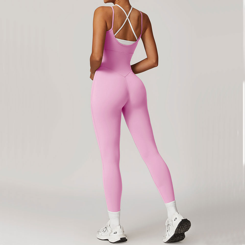 Crossfit Workout With Equipment - Color Blocked Jumpsuit Gym Set Women