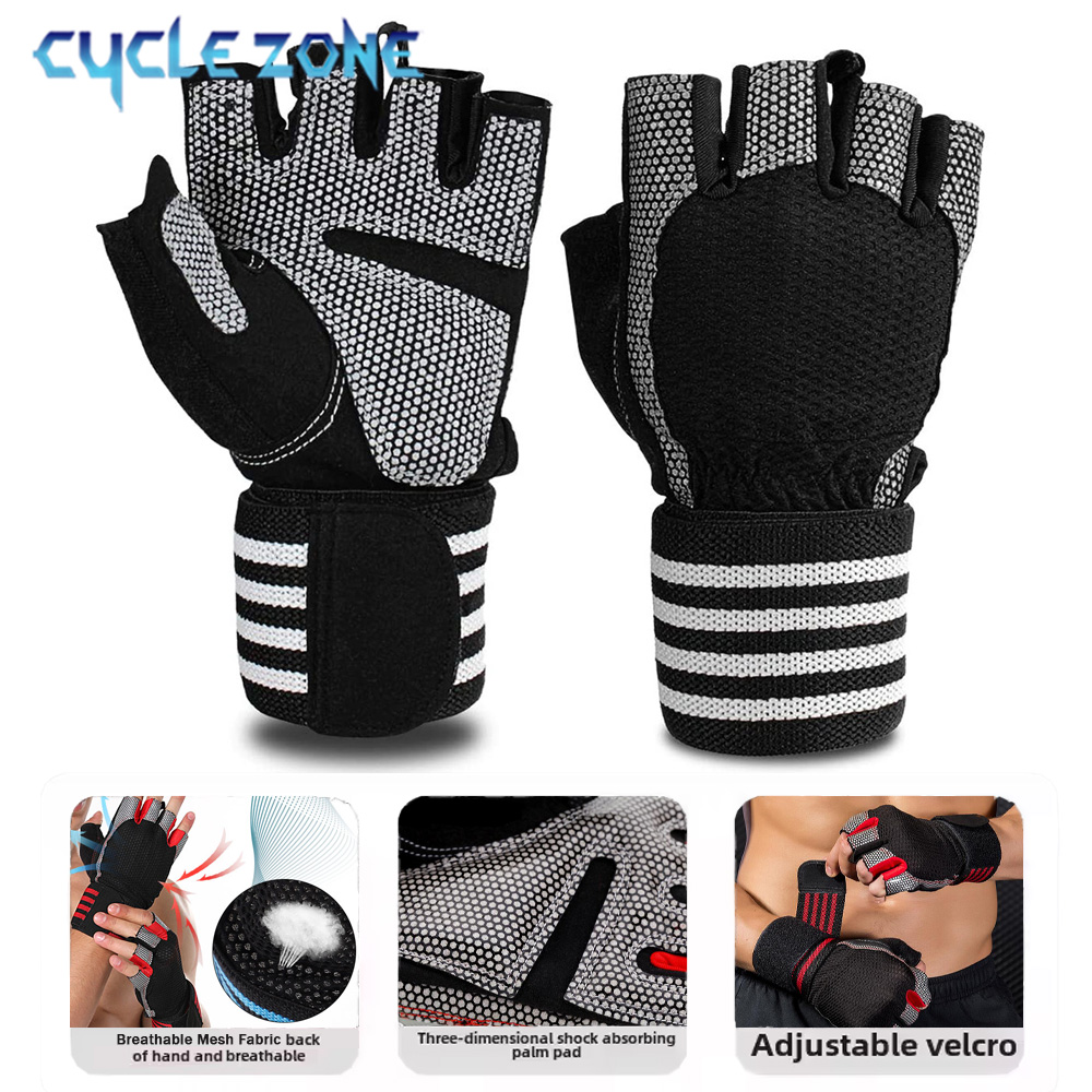 1 Pair Half Finger Gym Fitness - Crossfit Workout With Equipment ulasan dan harga